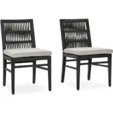 Westville Outdoor Dining Chair in PE Rope, Wood & Fabric (Set of 2)