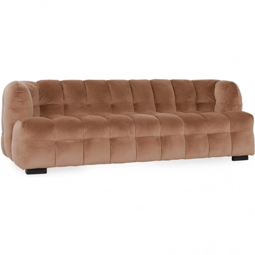 Petra 90" Sofa in Tufted French Beige Velvet