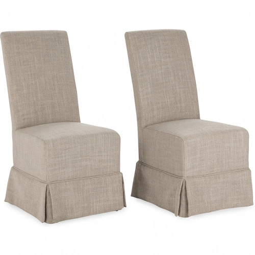 Melrose Dining Chair in Khaki Fabric Slipcover (Set of 2)