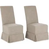 Melrose Dining Chair in Khaki Fabric Slipcover (Set of 2)
