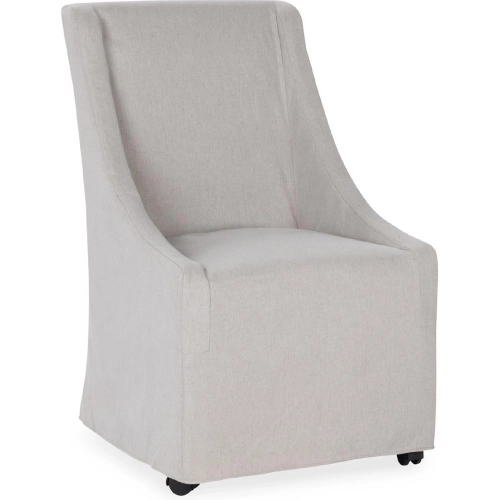 Warwick Rolling Dining Chair in Sandy Tan Fabric (Set of 2)