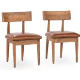 Alvaro Dining Chair in Golden Wheat Wood & Top Grain Leather (Set of 2)