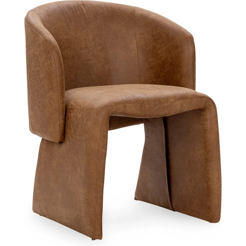 Halstead Dining Chair in Cognac Brown Recycled Leather (Set of 2)