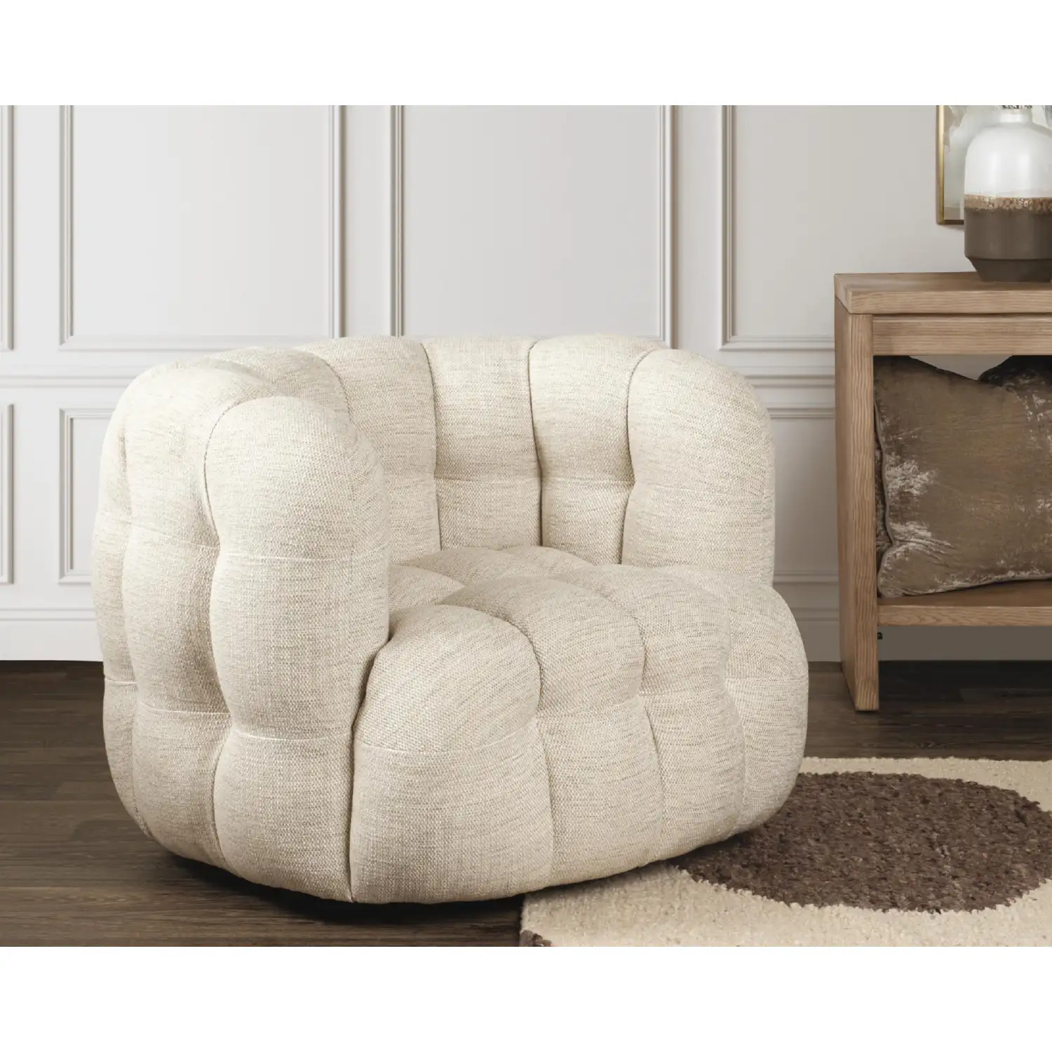 Classic Home Walter Swivel Accent Chair - Thumbnail 3