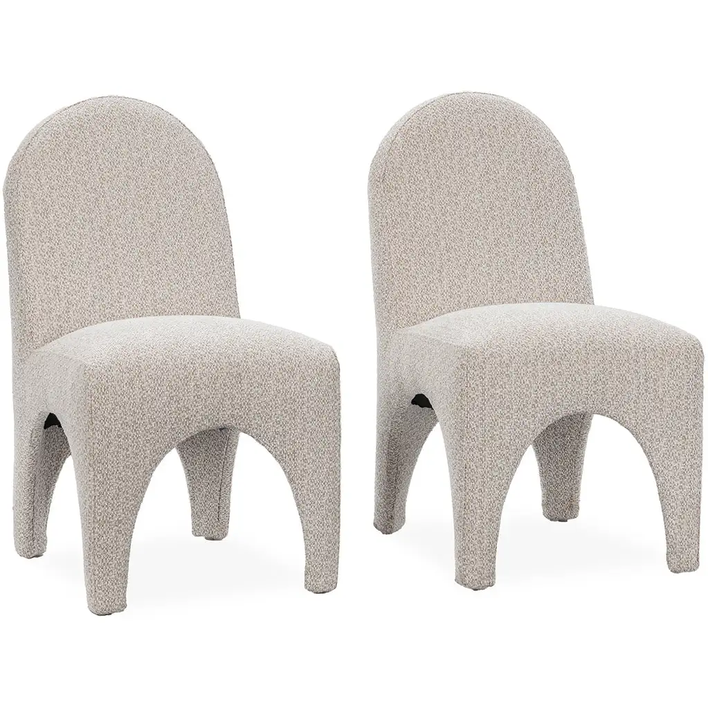 Classic Home Ella Dining Chair in Birch Cream Fabric Off White - Thumbnail 3