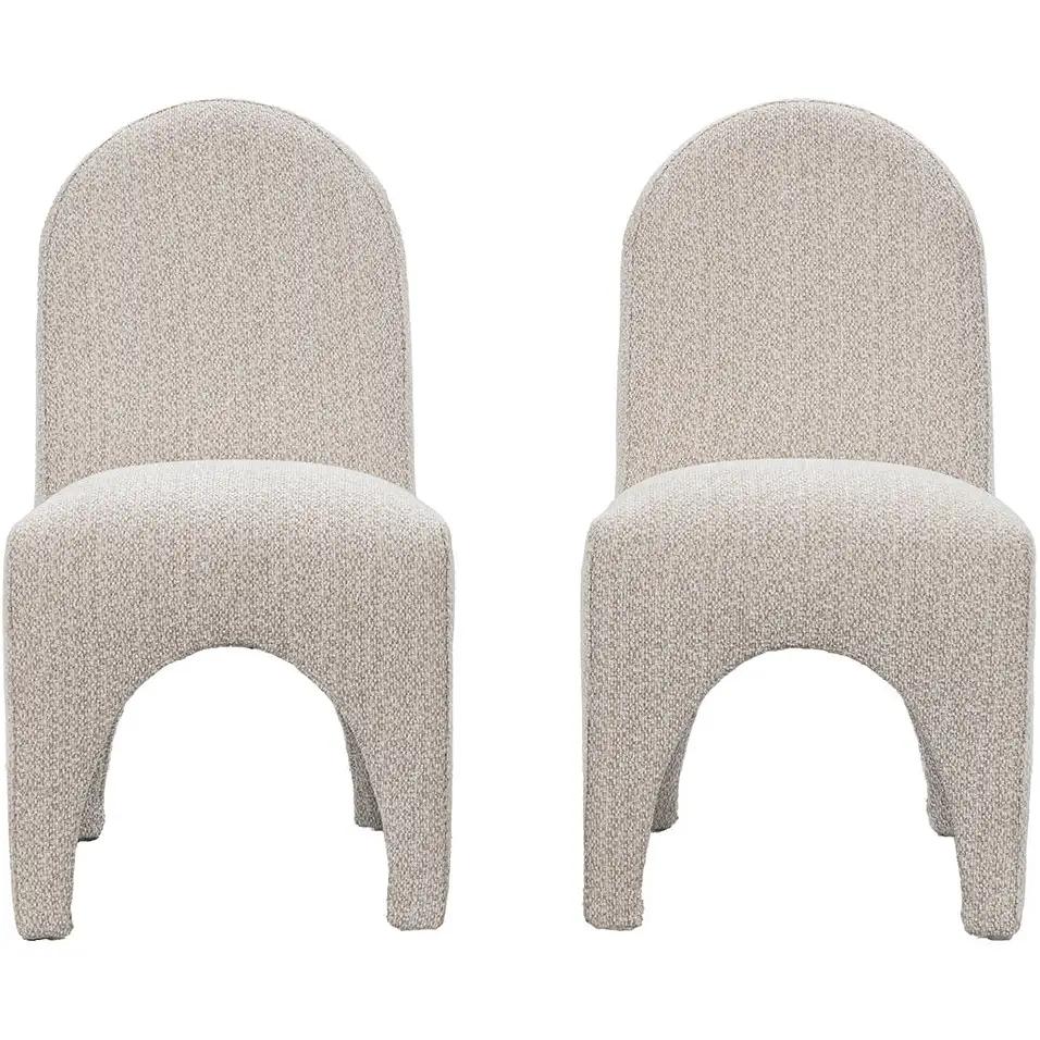 Classic Home Ella Dining Chair in Birch Cream Fabric Off White - Thumbnail 5