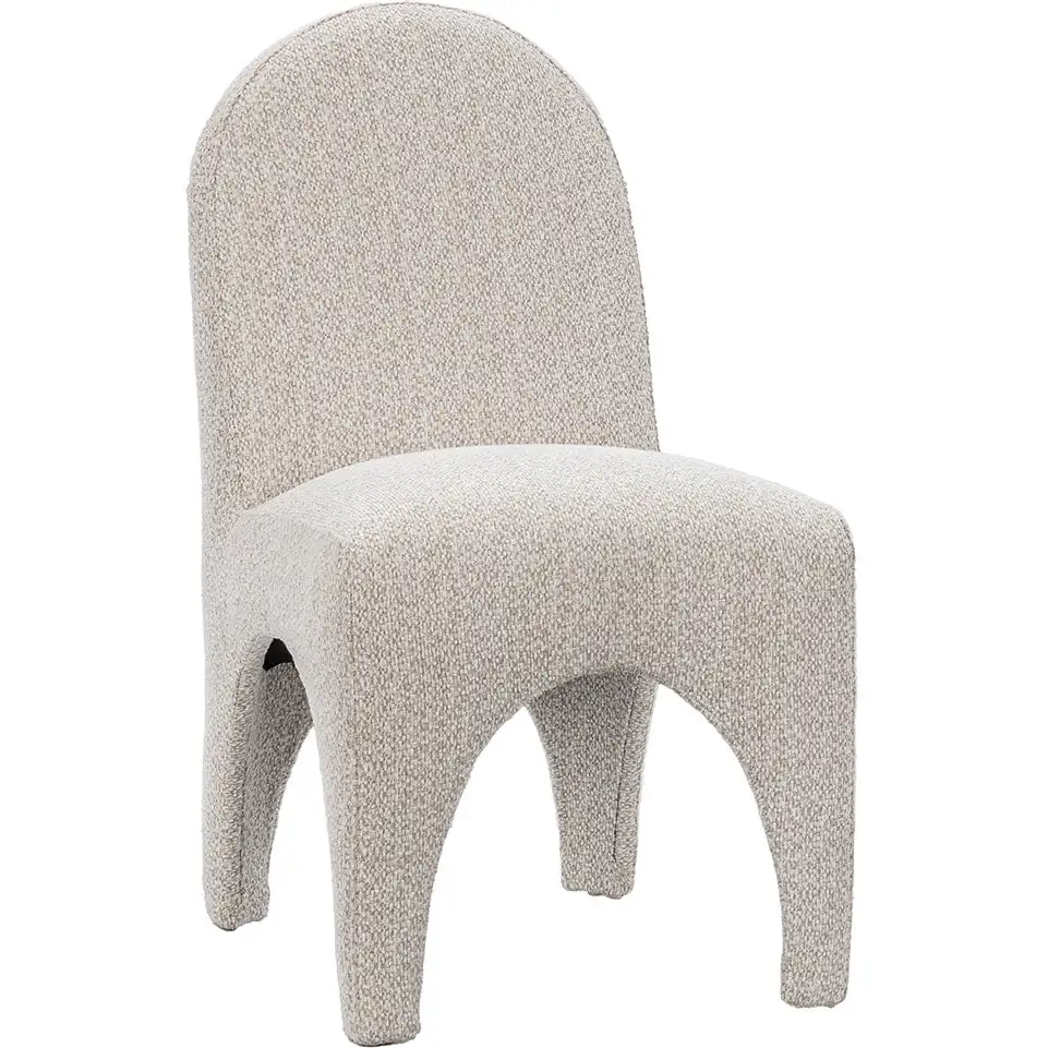 Classic Home Ella Dining Chair in Birch Cream Fabric Off White - Thumbnail 2