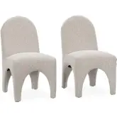 Ella Dining Chair in Birch Cream Fabric Off White (Set of 2)