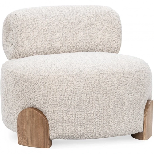 Aerie Accent Lounge Chair in Neutral Fabric & Wood