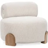 Aerie Accent Lounge Chair in Neutral Fabric & Wood