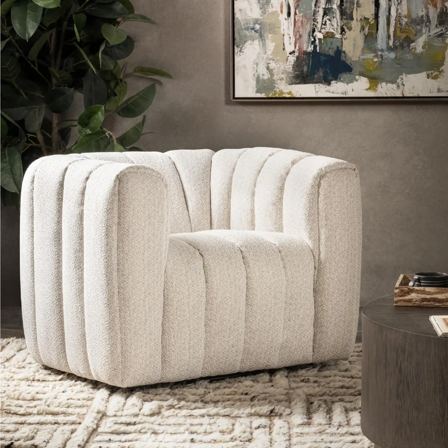 Classic Home Lexa Swivel Chair - Thumbnail 3