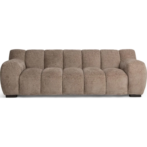 Parker Sofa in Channel Tufted Shoreline Taupe Fabric