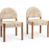 Elissa Dining Chair in Natural Abaca & Teak Wood (Set of 2)