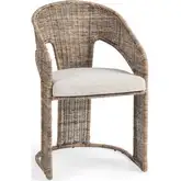 Bellini Dining Chair in Natural Rattan & Neutral Olefin Fabric