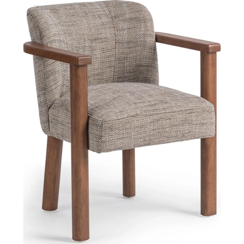 Camden Dining Chair in Beehive Multicolor Brown Fabric & Parawood
