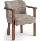 Camden Dining Chair in Beehive Multicolor Brown Fabric & Parawood
