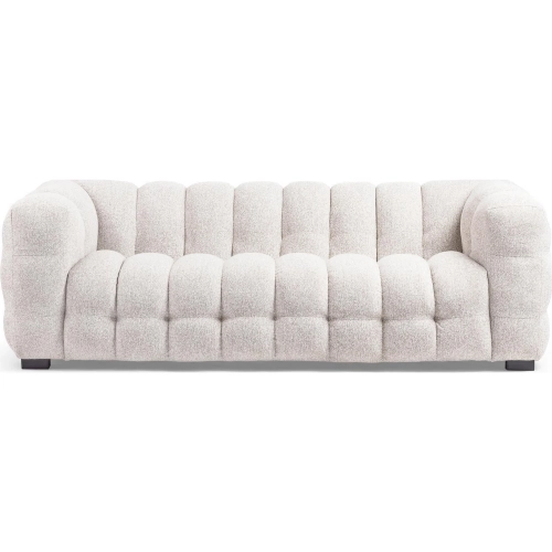 Ravan Outdoor Sofa in Channel Tufted Clouded Cream Fabric