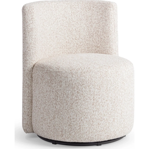 Solano Outdoor Swivel Dining Chair in Hushed Oat Neutral Fabric