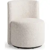 Solano Outdoor Swivel Dining Chair in Hushed Oat Neutral Fabric