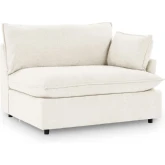 Caplan Sectional Sofa Unit Right Arm Facing Chair in Elite Ivory Off White Fabric