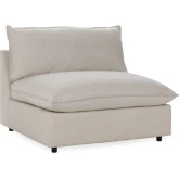 Caplan Sectional Sofa Unit Armless Chair Dawn in Flax Neutral Fabric