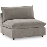 Caplan Sectional Sofa Unit Armless Chair in Elite Charcoal Gray Fabric