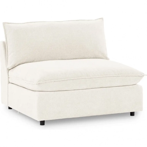 Caplan Sectional Sofa Unit Armless Chair in Elite Ivory Off White Fabric