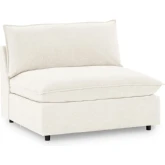 Caplan Sectional Sofa Unit Armless Chair in Elite Ivory Off White Fabric