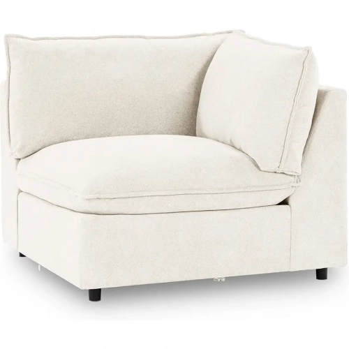 Caplan Sectional Sofa Unit Corner Chair in Elite Ivory Off White Fabric