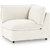 Caplan Sectional Sofa Unit Corner Chair in Elite Ivory Off White Fabric