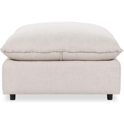 Caplan Ottoman Dawn in Flax Neutral Fabric