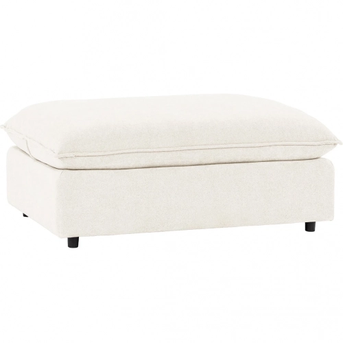 Caplan Ottoman in Ivory Chenille Fabric