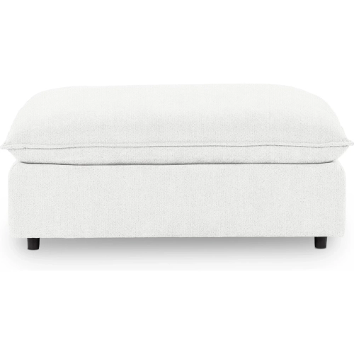 Caplan Ottoman in Rise White Fabric