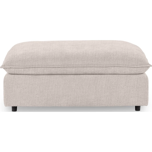 Caplan Ottoman in Oat Biege Off White Fabric