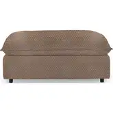 Caplan Ottoman in Honeycomb Brown Fabric
