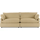 Caplan 2 Piece Modular Sectional Sofa in Bliss Beige Neutral Fabric