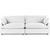 Caplan 2 Piece Modular Sectional Sofa in Bliss Cream Fabric