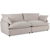 Caplan 2 Piece Modular Sectional Sofa Dawn in Flax Neutral Fabric