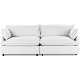 Caplan 2 Piece Modular Sectional Sofa Dawn in Pearl Neutral Fabric