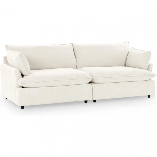 Caplan 2 Piece Modular Sectional Sofa in Elite Ivory Off White Fabric