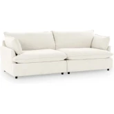 Caplan 2 Piece Modular Sectional Sofa in Elite Ivory Off White Fabric