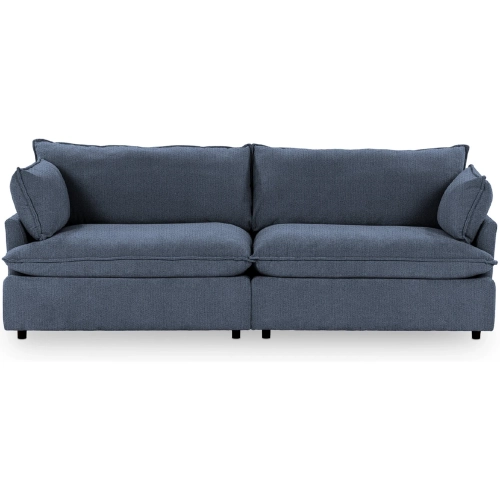 Caplan 2 Piece Modular Sectional Sofa in Rise Navy Blue Fabric