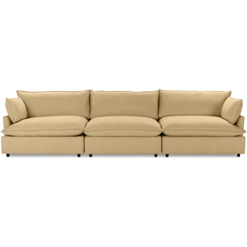 Caplan 3 Piece Modular Sectional Sofa in Bliss Beige Neutral Fabric