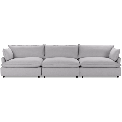 Caplan 3 Piece Modular Sectional Sofa in Bliss Gray Fabric