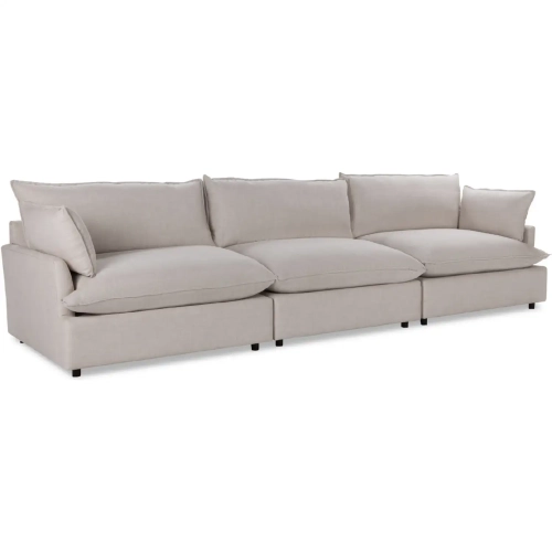 Caplan 3 Piece Modular Sectional Sofa Dawn in Flax Neutral Fabric