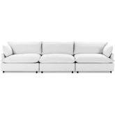 Caplan 3 Piece Modular Sectional Sofa Dawn in Pearl Neutral Fabric