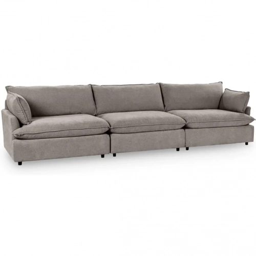 Caplan 3 Piece Modular Sectional Sofa in Elite Charcoal Gray Fabric