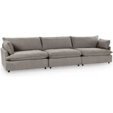 Caplan 3 Piece Modular Sectional Sofa in Elite Charcoal Gray Fabric