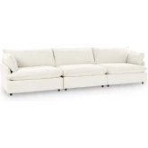 Caplan 3 Piece Modular Sectional Sofa in Elite Ivory Off White Fabric