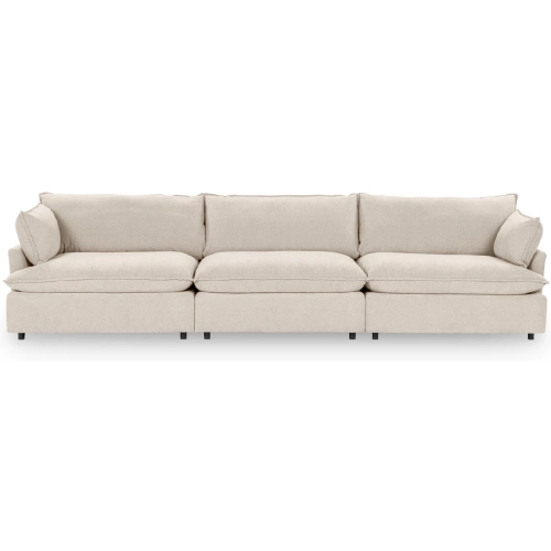 Caplan 3 Piece Modular Sectional Sofa in Rise Beige Fabric